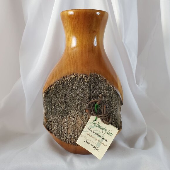 Boundry Line Rustic Handcrafted Wood Fence Post Vase 9" Dixie Wajdic, Montana - Picture 1 of 13
